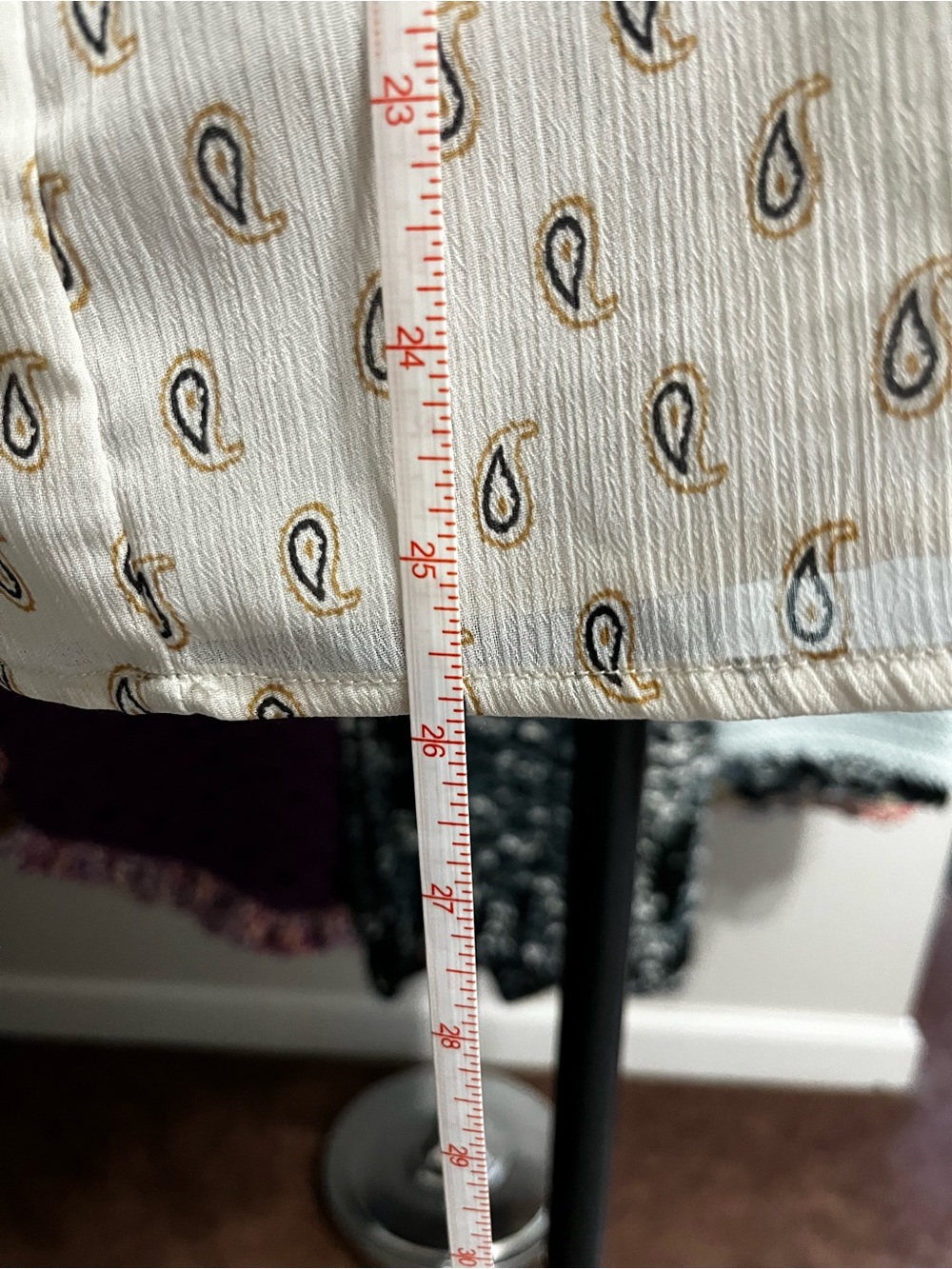 Ann Taylor Cream Paisley Tie-Neck Blouse - Picture 4 of 9